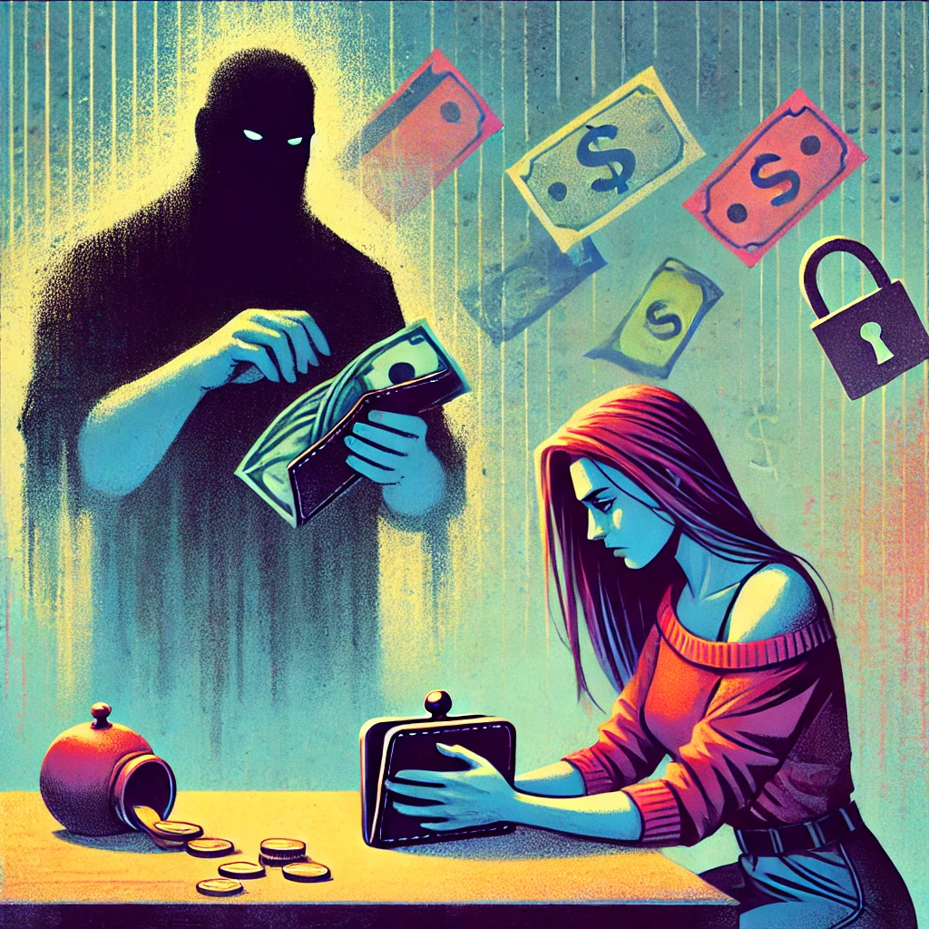 Donna vittima di violenza economica riflette su come riprendere il controllo della propria vita